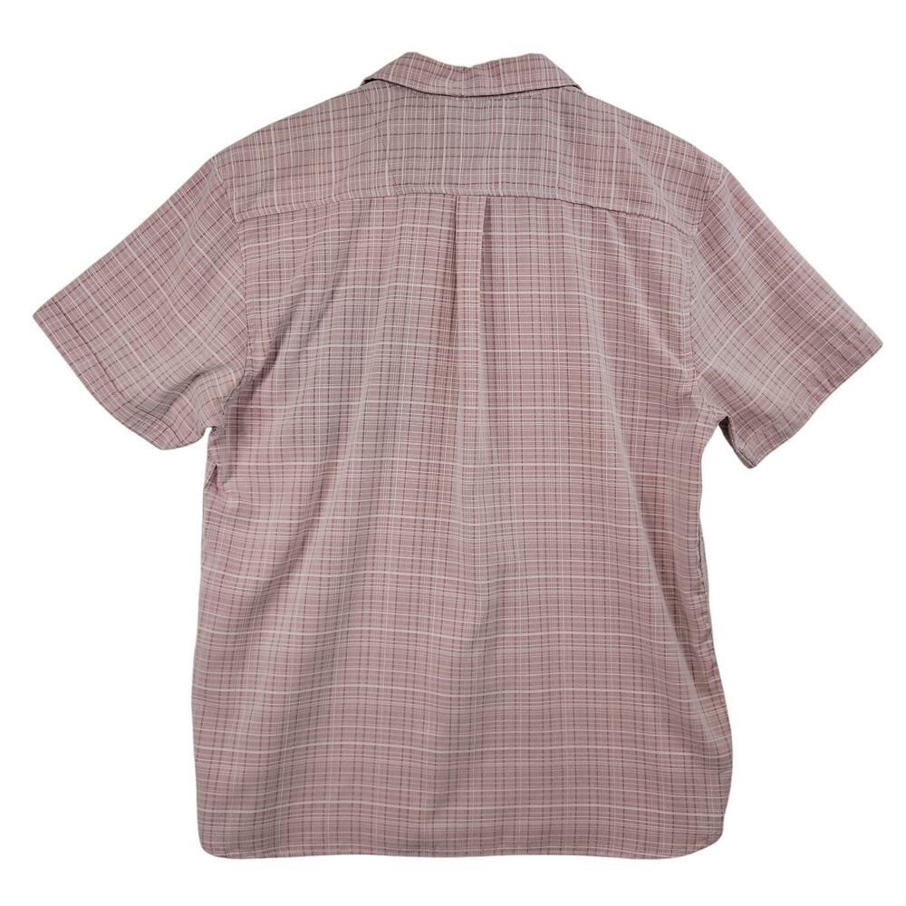 Bruno Sueded Button Down Shirt Mens Large Pink Plaid Short Sleeve - Picture 5 of 8
